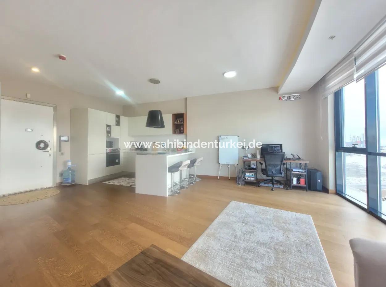 Vacant Luxury Furnished İncek Prestige  18Th Floor Apartment For Rent 1+1 62 M²